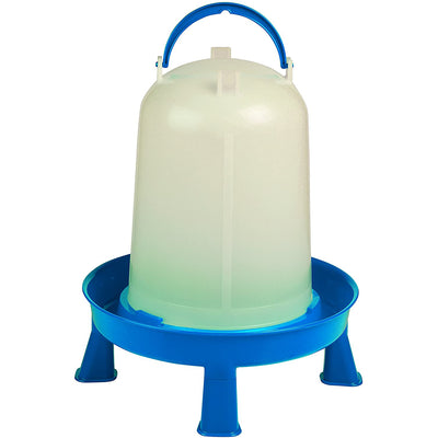 Little Giant 2.5 Gallon Poultry Chicken Water Dispenser w/ Carrying Handle, Blue