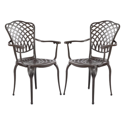 Kinger Home Arden Rustic Outdoor Aluminum Patio Dining Chairs, Set (For Parts)
