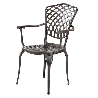 Kinger Home Arden Rustic Aluminum Patio Dining Chairs, Bronze, Set of 2 (Used)