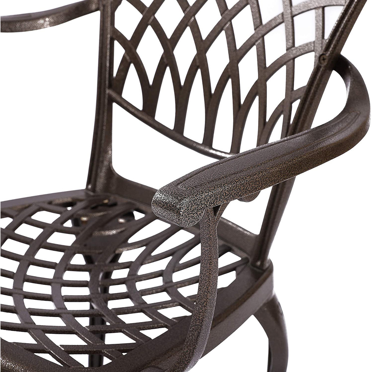 Kinger Home Arden Rustic Outdoor Aluminum Patio Dining Chairs, Set (For Parts)