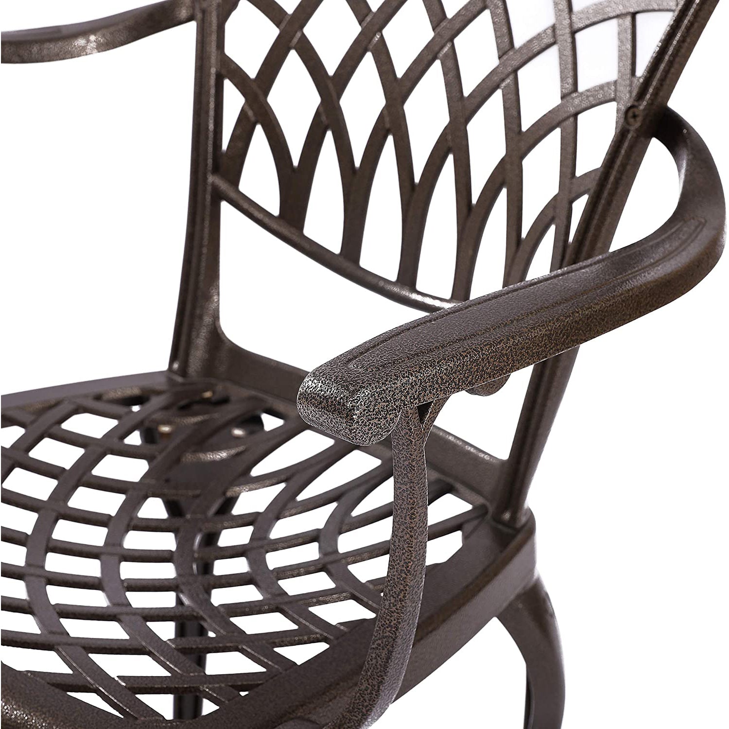 Kinger Home Arden Rustic Aluminum Patio Dining Chairs, Bronze, Set of 2 (Used)