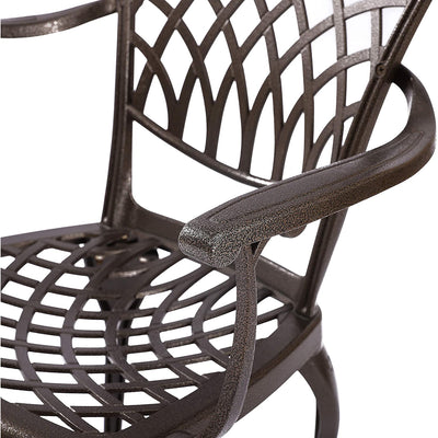 Kinger Home Arden Rustic Aluminum Patio Dining Chairs, Bronze, Set of 2 (Used)