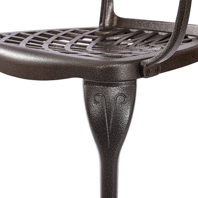 Kinger Home Arden Rustic Aluminum Patio Dining Chairs, Bronze, Set of 2 (Used)