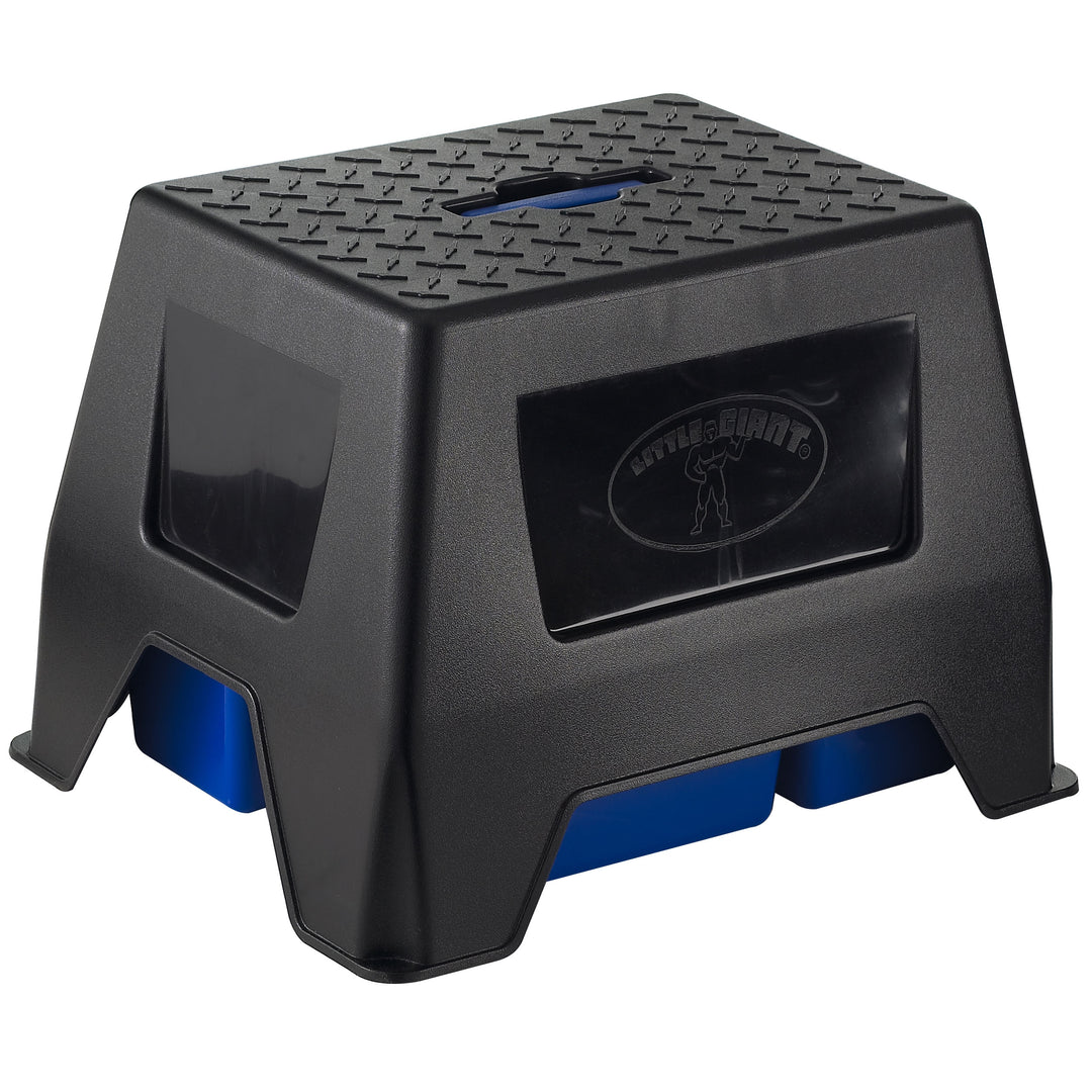 Little Giant DuraTote Stable Stool & Tote Box w/Carrying Handle, Blue (Open Box)