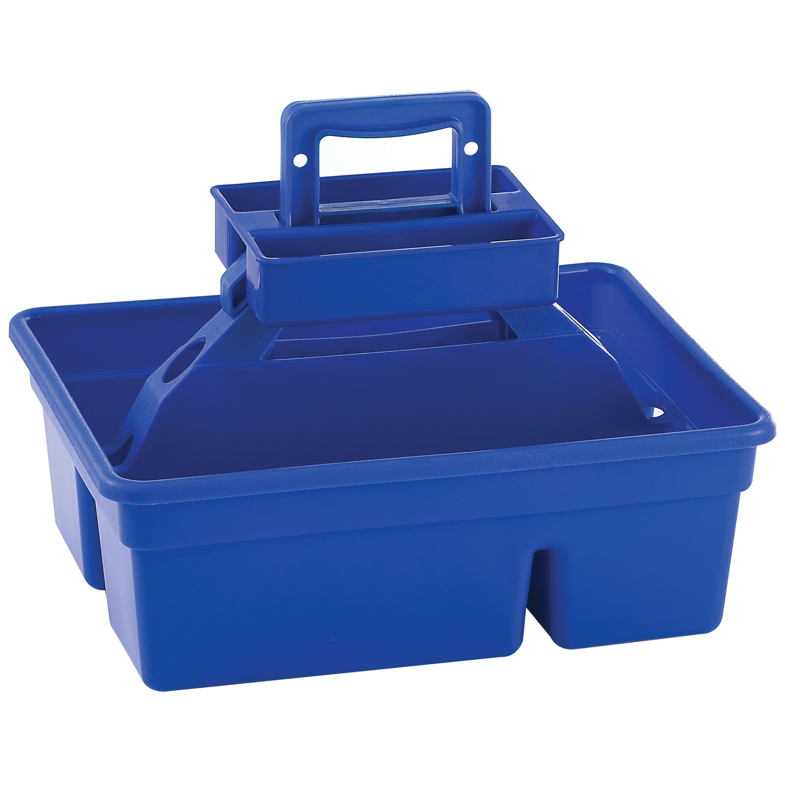 Little Giant DuraTote Stable Stool & Tote Box w/Carrying Handle, Blue (Open Box) - VMInnovations