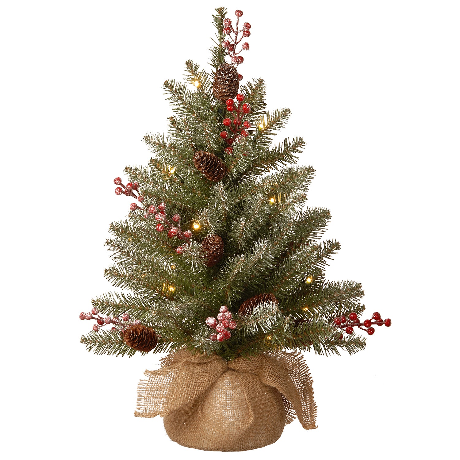National Tree 2' Dunhill Fir Artificial Christmas Tree w/ LED Lights (Open Box) - VMInnovations