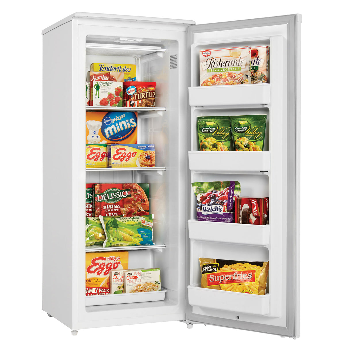 Danby Designer 8.5 Cu Ft Storage Upright Reversible Deep Freezer Cooler, White