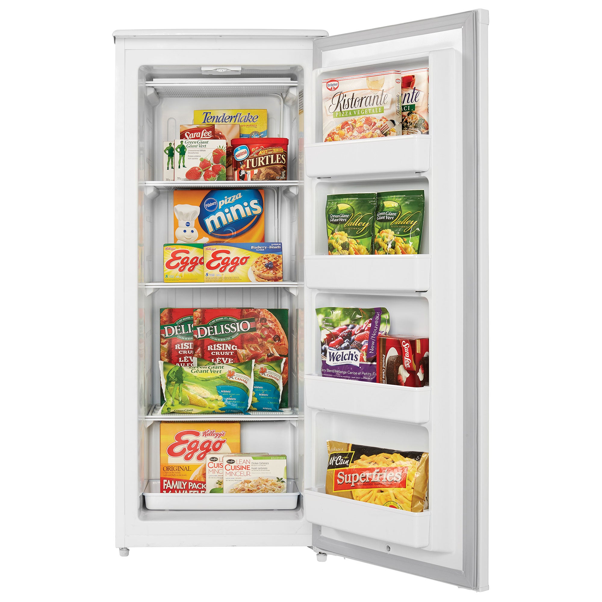 Danby Designer 8.5 Cu Ft Storage Upright Reversible Deep Freezer Cooler, White