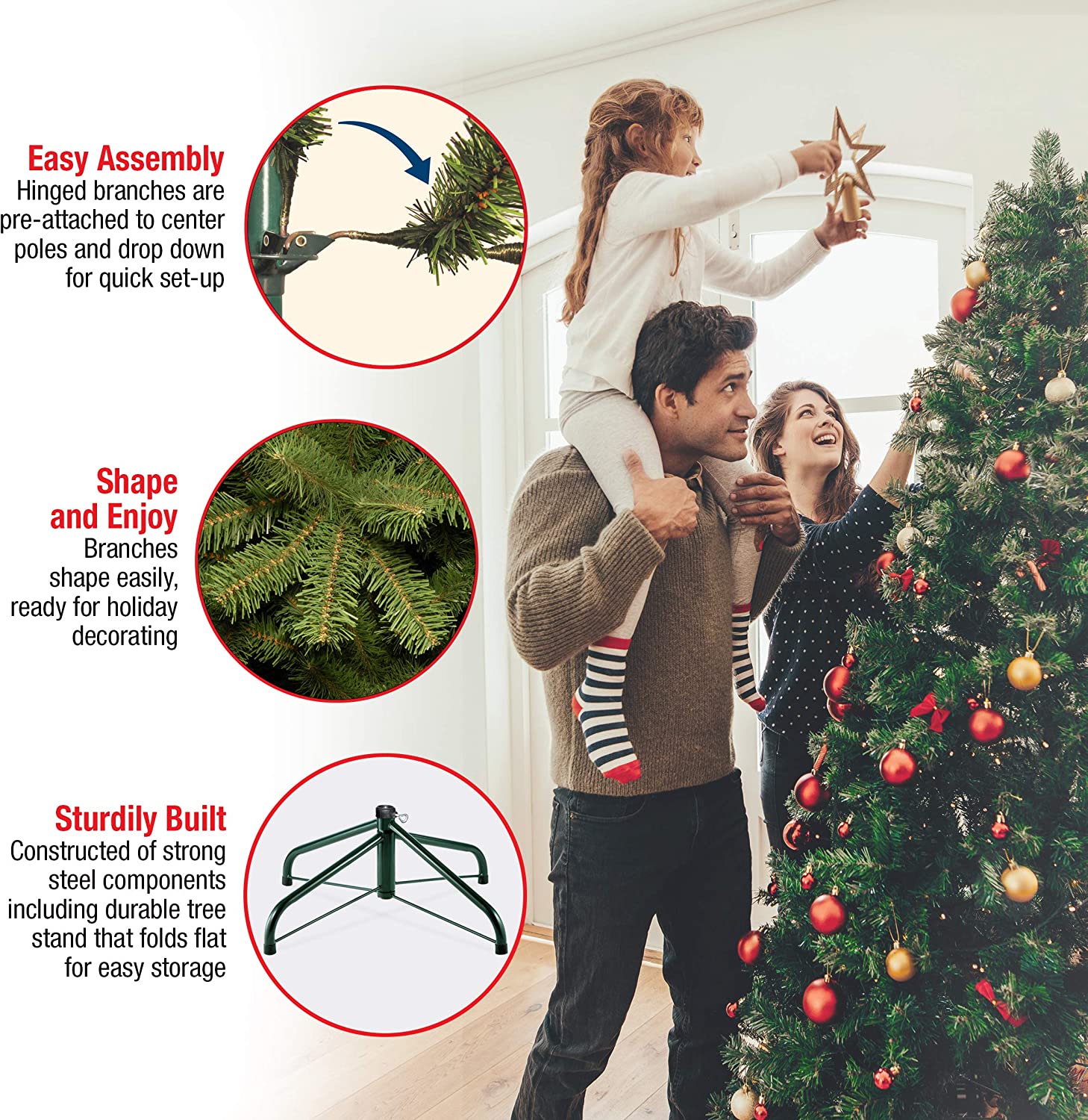 National Tree Company Dunhill Fir 7.5 Ft Unlit Full Artificial Christmas Tree