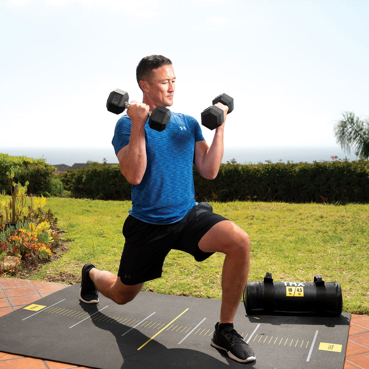 TRX Hex Rubber 10 Pound Dumbbell Weight Strength Training Workout Equipment - VMInnovations