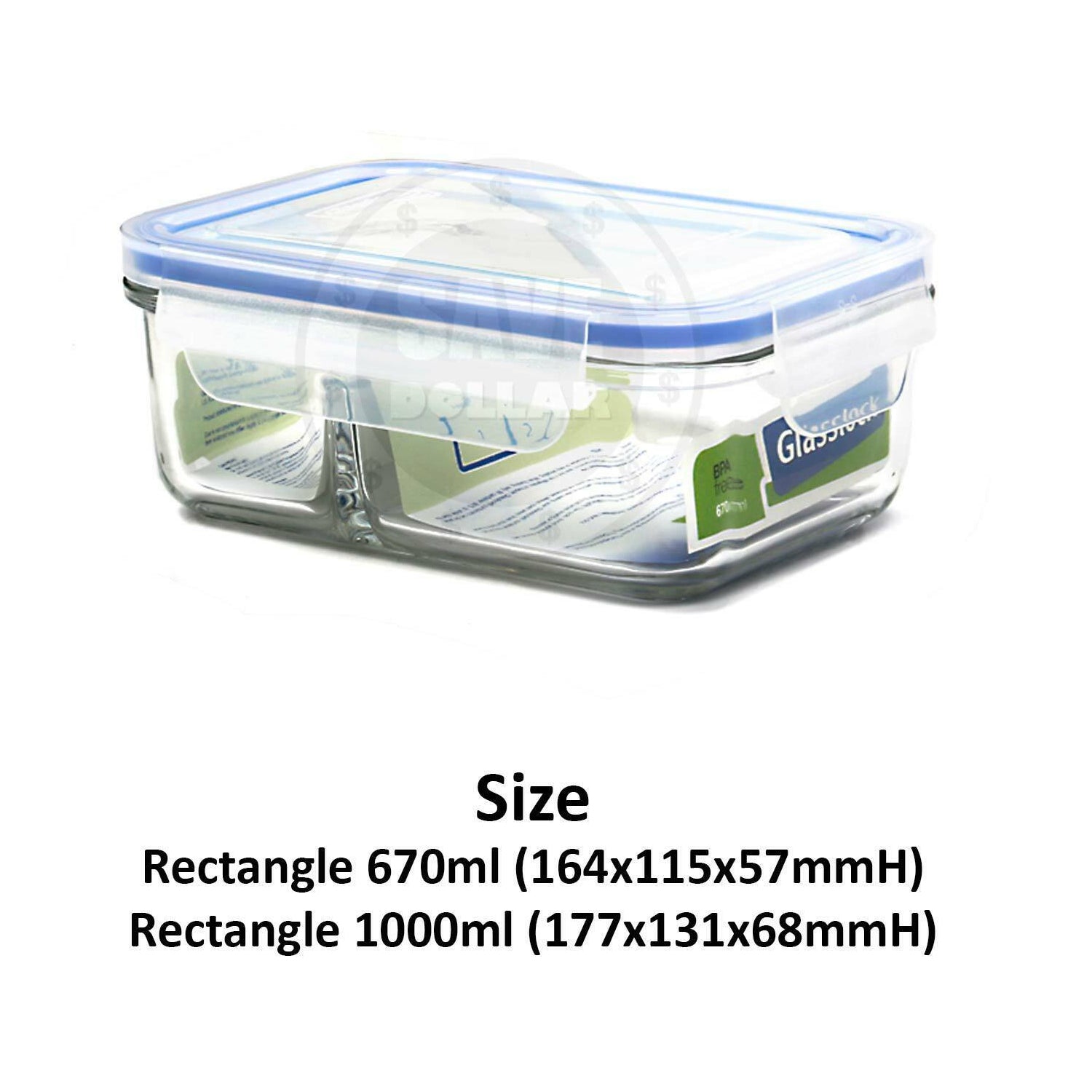 Glasslock Duo 3 Piece Clear Glass Divided Food Storage Containers (Open Box) - VMInnovations