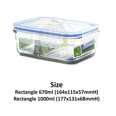 Glasslock Duo 3 Piece Clear Glass Divided Food Storage Containers (Open Box) - VMInnovations