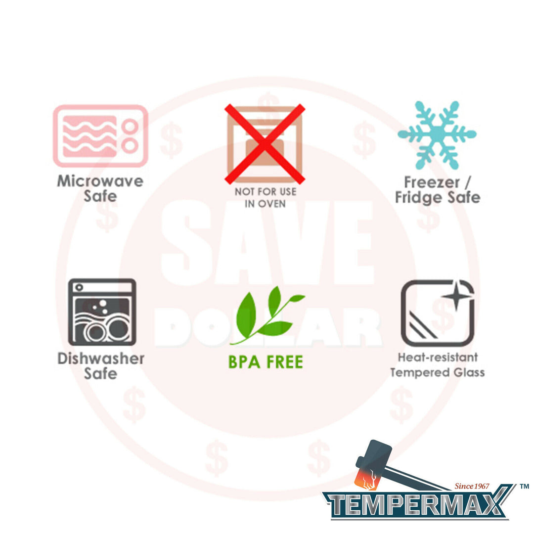 Glasslock Duo 5 Pc Glass Microwave Safe Divided Food Storage Containers (Used) - VMInnovations