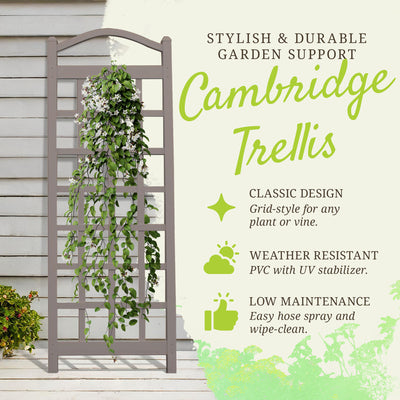 Dura-Trel Cambridge 28x75 Inch PVC Vinyl Garden Patio Trellis, Mocha (For Parts)