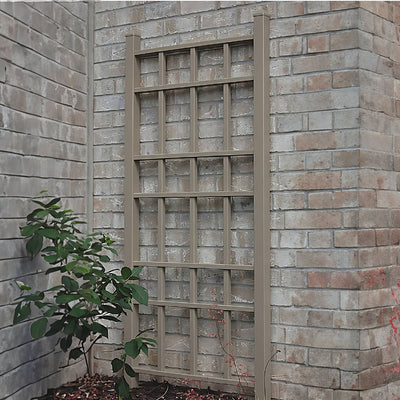 Dura-Trel 28x66" PVC Vinyl Outdoor Patio Trellis w/Anchors, Mocha (Open Box)