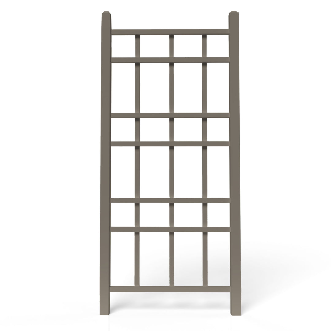 Dura-Trel 28x66" PVC Vinyl Outdoor Patio Trellis w/Anchors, Mocha (Open Box) - VMInnovations