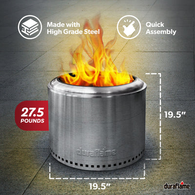 19.5" Smokeless Fire Pit w/ Double Walled Technology & Removable Grate (Used) - VMInnovations