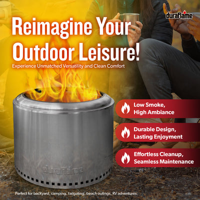 Duraflame 19.5" Smokeless Fire Pit w/Double Walled Technology & Grate(For Parts) - VMInnovations