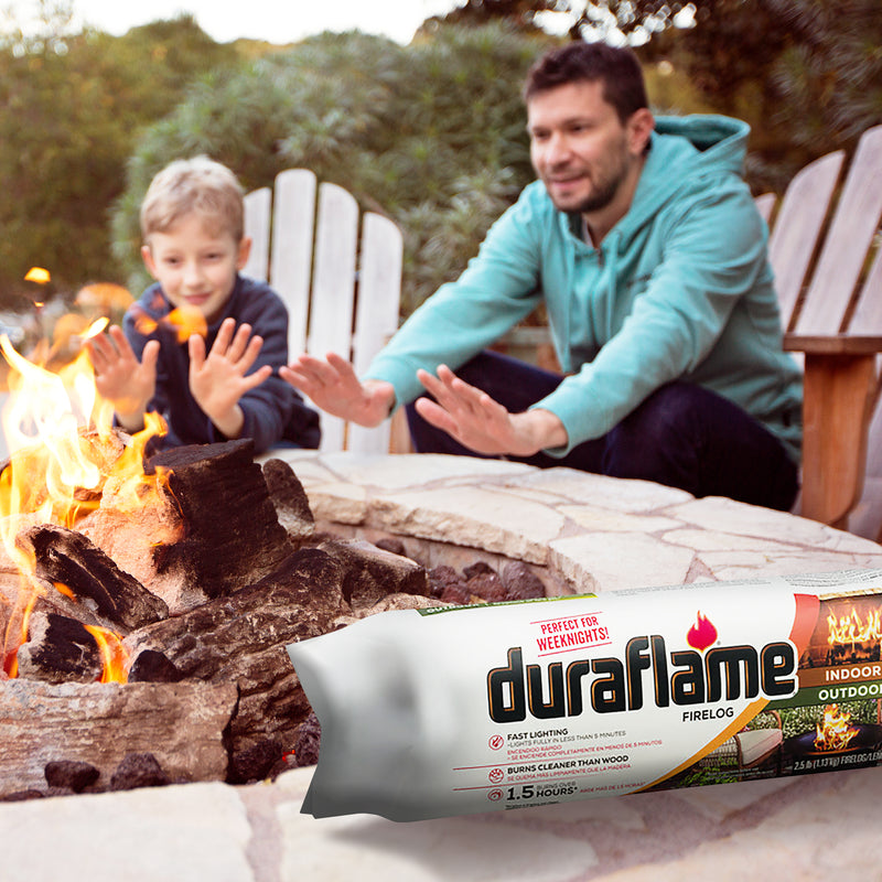 Duraflame 2.5lb Indoor Outdoor Fireplace Fire Pit Firelog 1.5 Hr Burn Time, 6 Pk