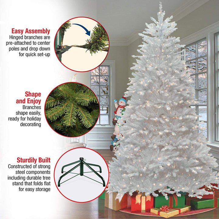 National Tree Company Dunhill White Fir 7.5 Foot Prelit Tree and Stand (Used)