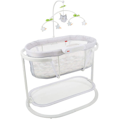 Fisher Price Soothing Motions Baby Bassinet with Mobile and Smart Connect, White - VMInnovations