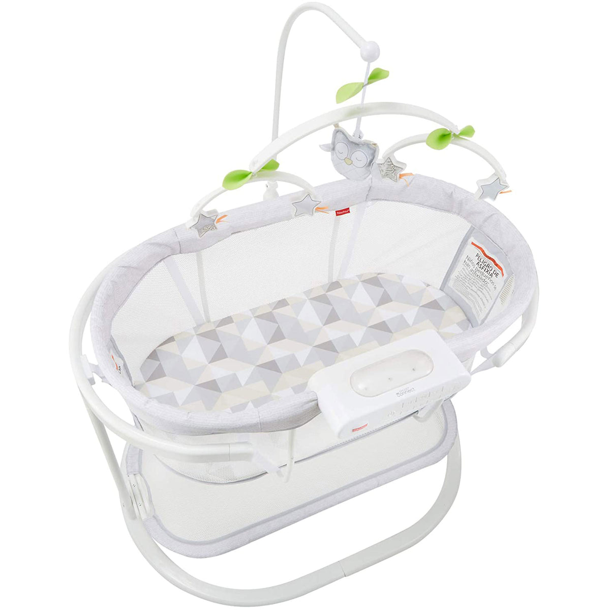 Fisher Price Soothing Motions Baby Bassinet with Mobile and Smart Connect, White - VMInnovations