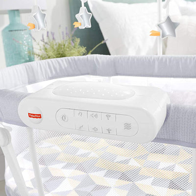 Fisher Price Soothing Motions Baby Bassinet with Mobile and Smart Connect, White - VMInnovations