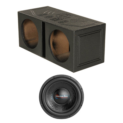 American Bass DX124 12 Inch 800 Watt Subwoofer Speaker with Dual Enclosure Box - VMInnovations