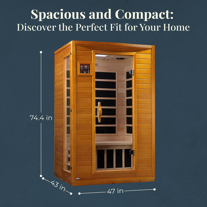 Golden Designs Andora 2 Person Low EMF 6 Heating Panel Infrared Sauna(For Parts)