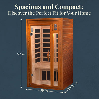 Dynamic Barcelona 2 Person Hemlock Wood Low EMF FAR Infrared Sauna(Open Box)