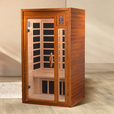 Dynamic Saunas Barcelona 1 to 2 Person Hemlock Wood Infrared Sauna For Home
