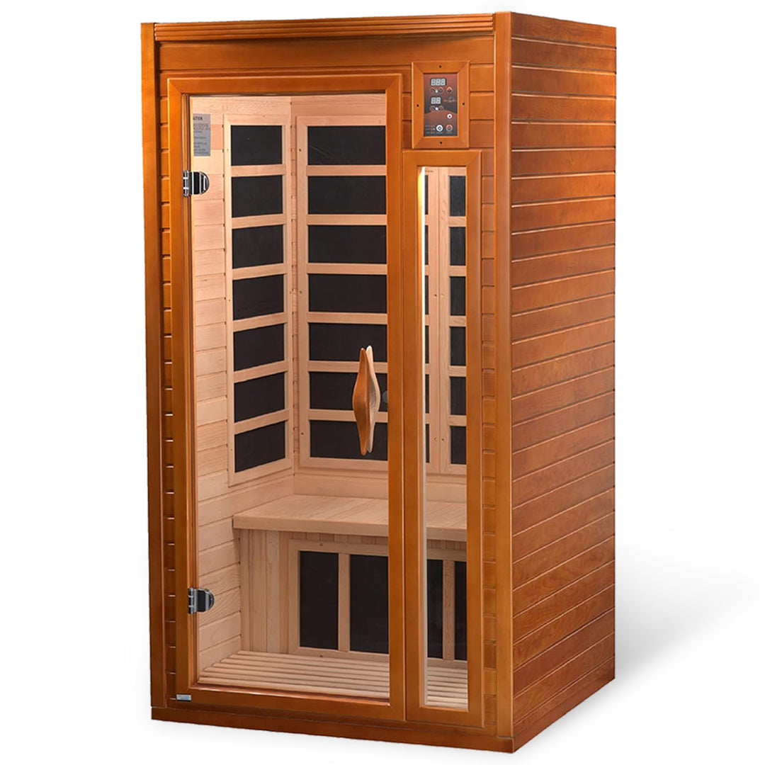 Dynamic Saunas Barcelona 1 to 2 Person Hemlock Wood Infrared Sauna For Home