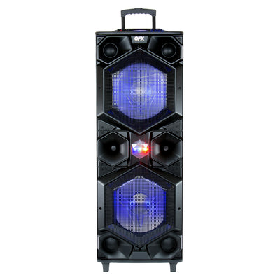 QFX Bluetooth High Power PA Speaker System w/ LED Lights & Mic Inputs (4 Pack)