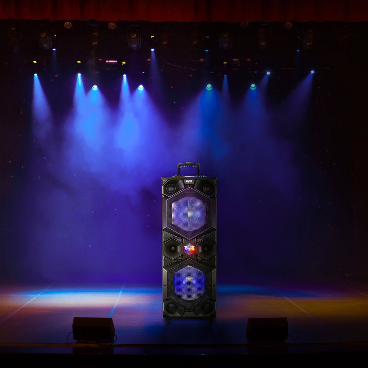 QFX Bluetooth High Power PA Speaker System w/ LED Lights & Mic Inputs (4 Pack) - VMInnovations