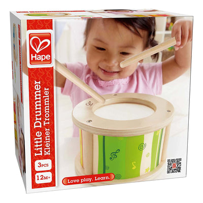 Hape Little Drummer Kid's Wooden Play Drum Instrument Music Set for Toddlers
