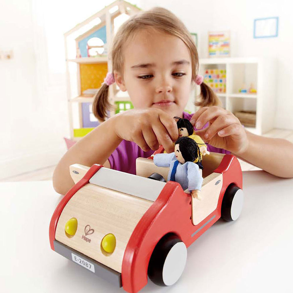 Hape Wooden Dollhouse Family Play Toy Car, Push Vehicle Accessory (Open Box)