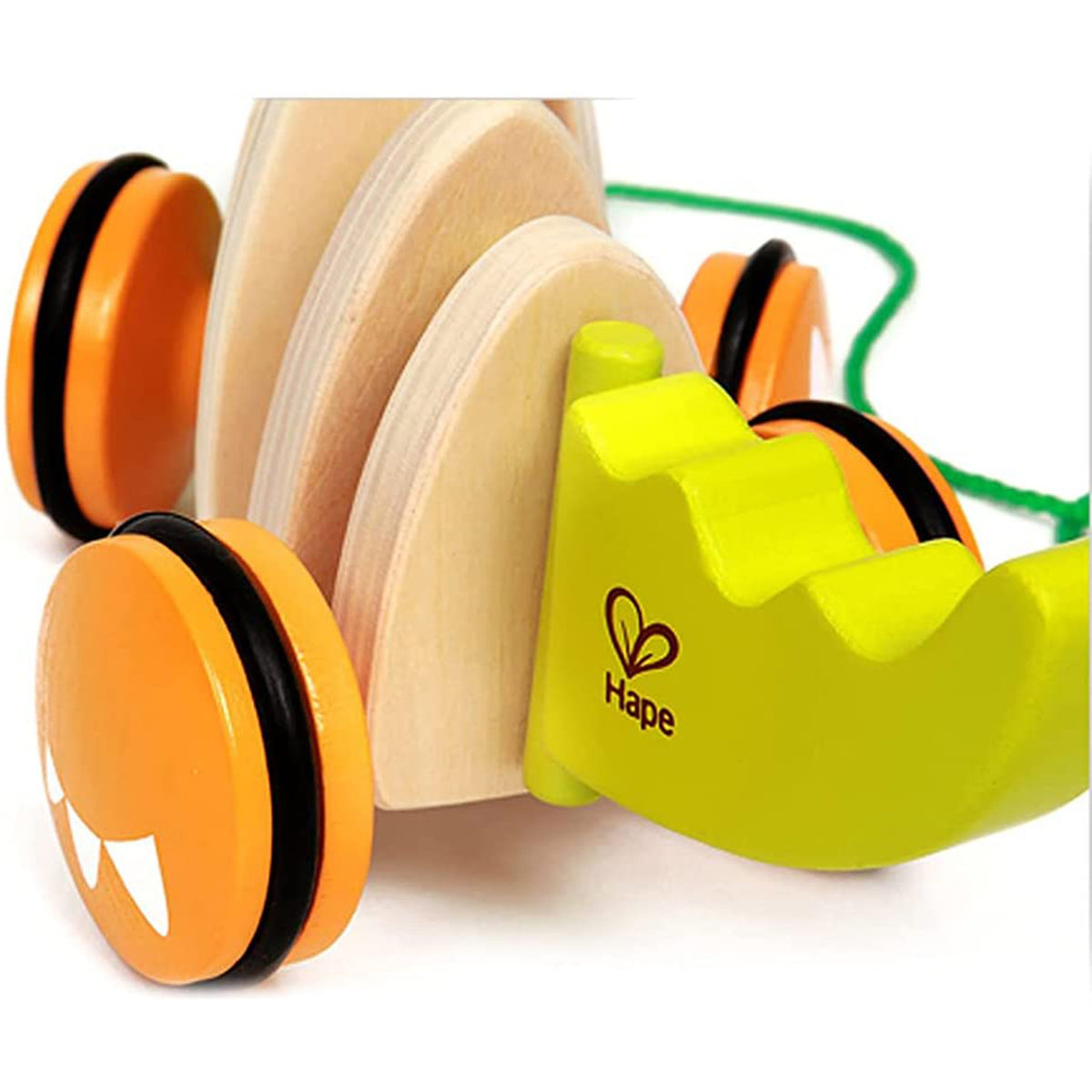Hape Walk A Long Crocodile Wooden Push Pull Toy for Ages 1 and Up, Lime Green - VMInnovations