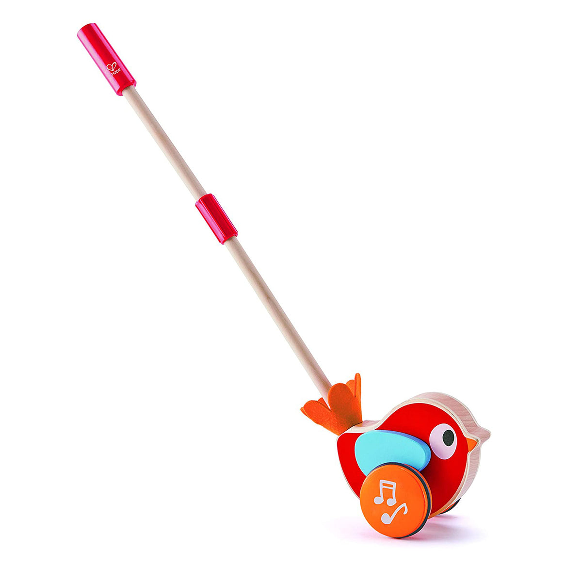 Hape Walk A Long Bird Wooden Push Pull Toy with Detachable Stick, Ages 1 and Up - VMInnovations