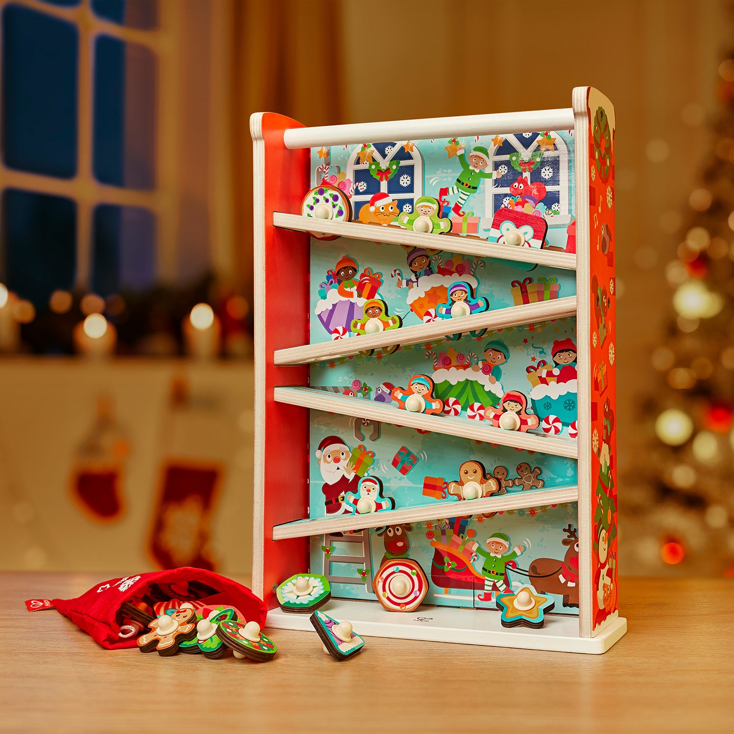 Hape E0388A Kids Wooden Rollercoaster Christmas Advent Calendar  (Open Box) - VMInnovations