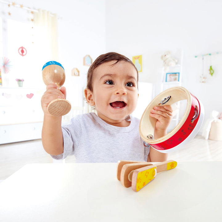 Hape Kids Toddler 3 Piece Wooden Musical Instrument Set (Open Box)