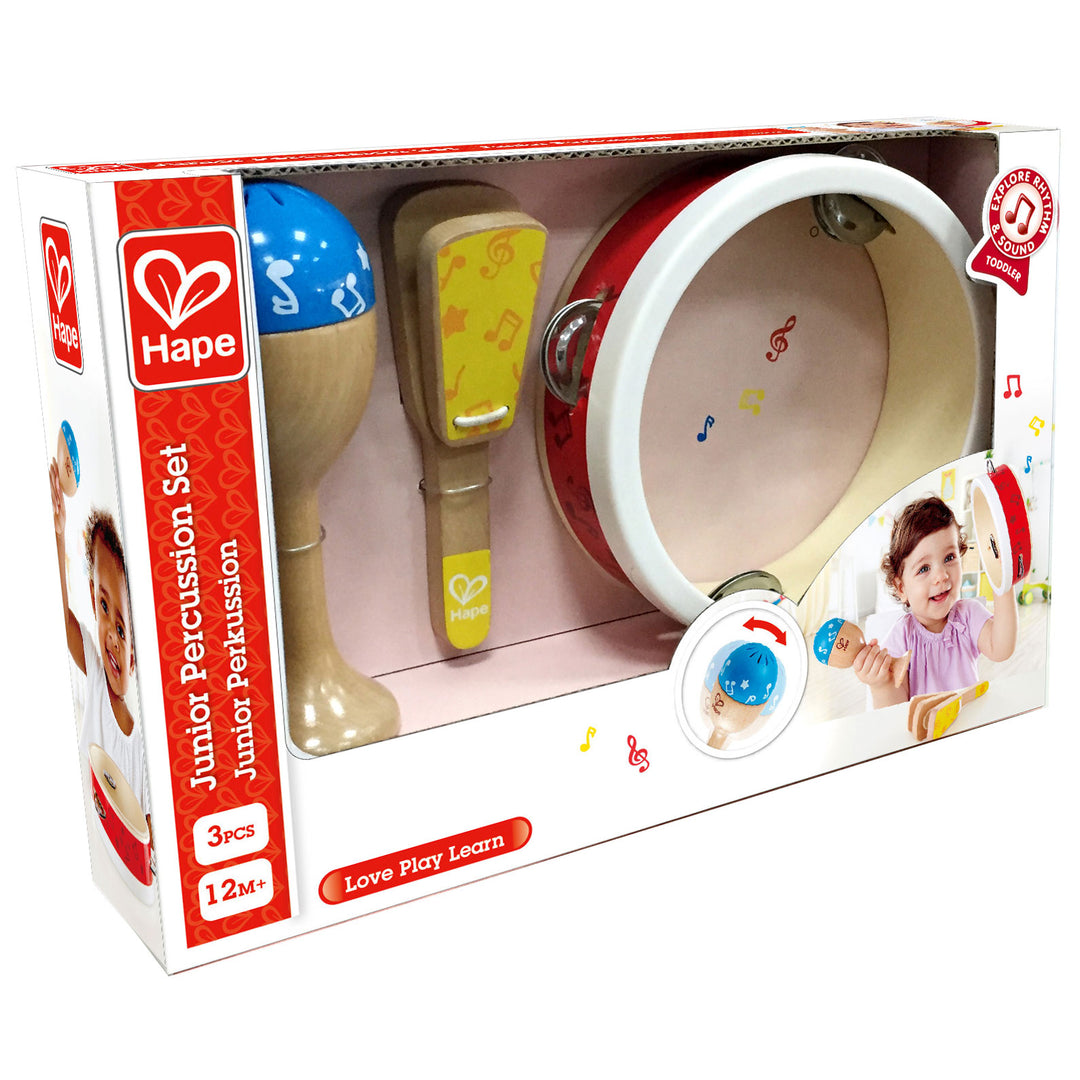 Hape Kids Toddler 3 Piece Wooden Musical Instrument Set (Open Box)