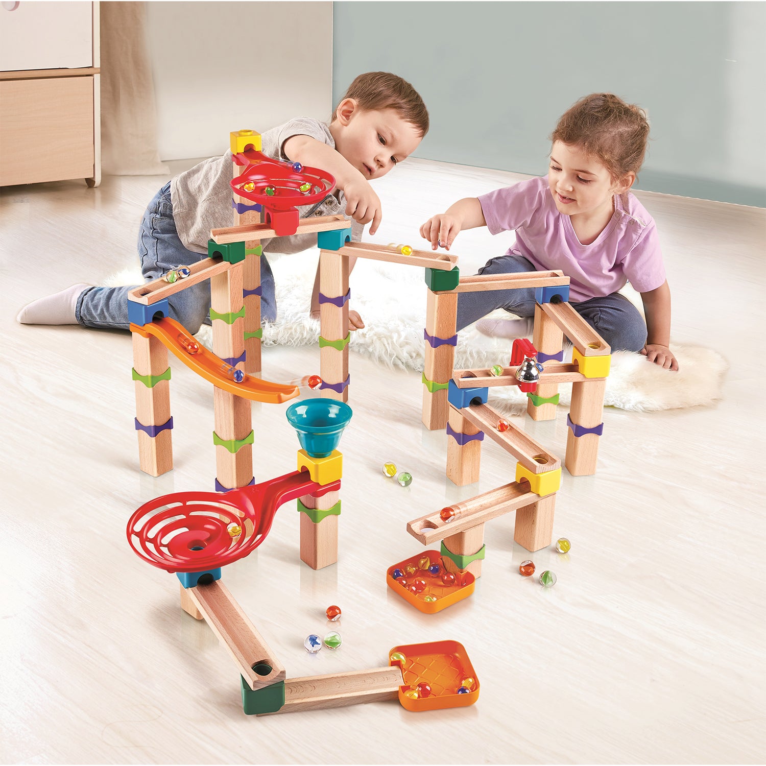 Hape Marble Mayhem Do It Yourself Wooden Buildable Marble Racetrack (Open Box) - VMInnovations
