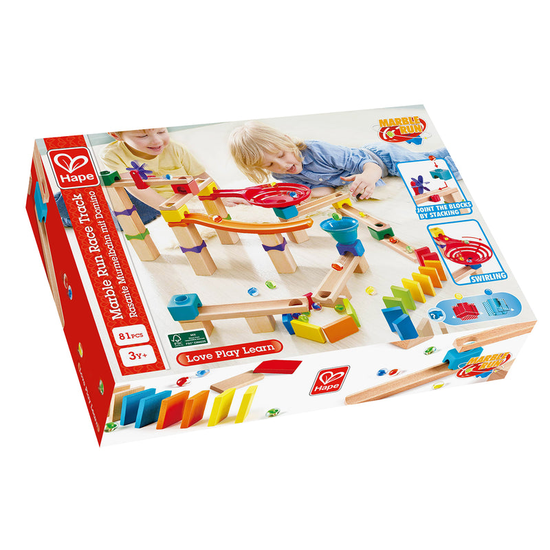 Hape Marble Run Do It Yourself Wooden Buildable Marble Course Set (Open Box)