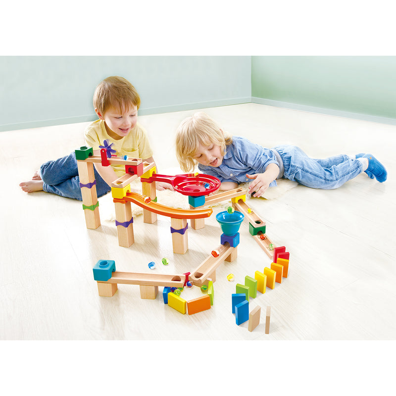 Hape Marble Run Do It Yourself Wooden Buildable Marble Course Set (Open Box)