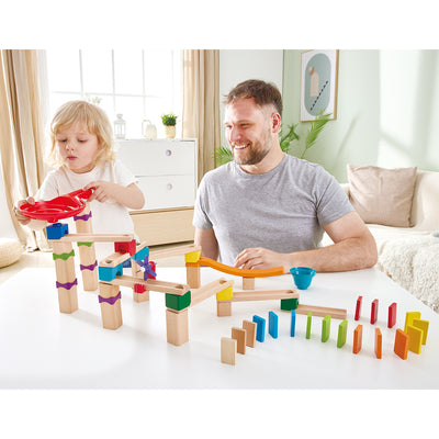 Hape Marble Run Do It Yourself Wooden Buildable Marble Course Set (Open Box)