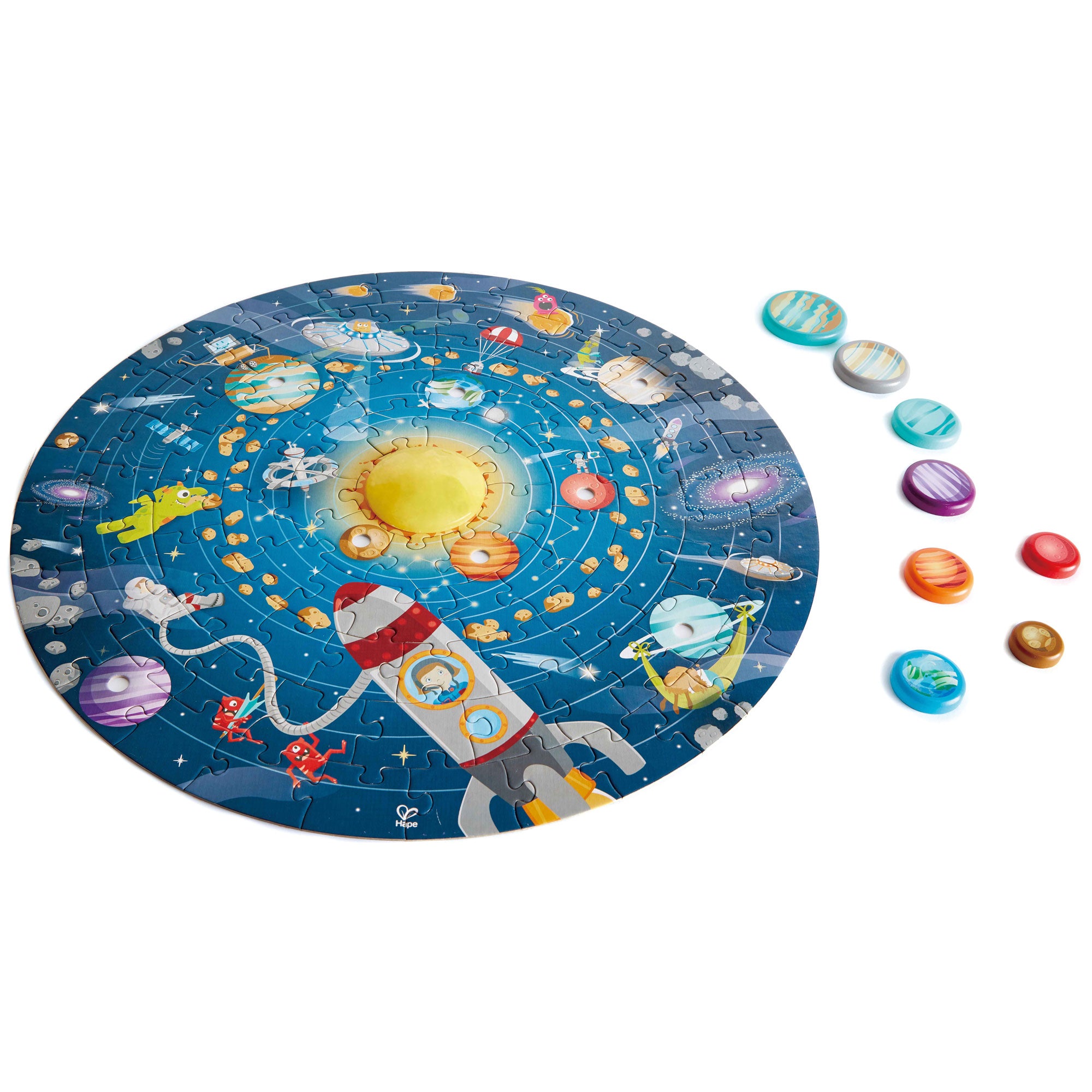 23 Inch Round 102 Piece Solar System Puzzle Toy with Astronomy Poster (Open Box) - VMInnovations