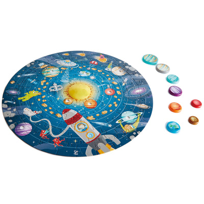 23 Inch Round 102 Piece Solar System Puzzle Toy with Astronomy Poster (Open Box) - VMInnovations