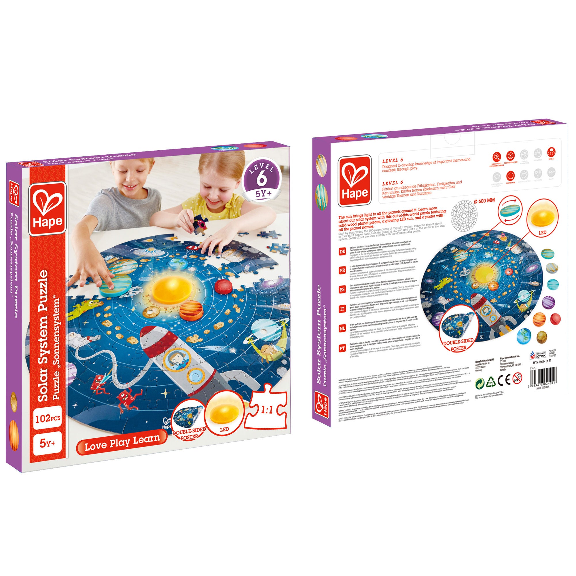 23 Inch Round 102 Piece Solar System Puzzle Toy with Astronomy Poster (Open Box) - VMInnovations