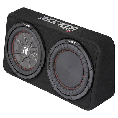 Kicker CompRT 800W Dual 10 Inch Slim 2 Ohm Loaded Sealed Subwoofer (2 Pack) - VMInnovations