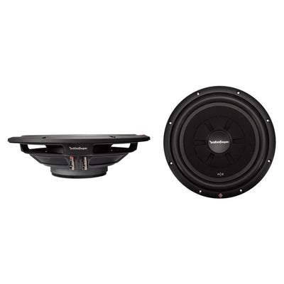 QPower Single 12 Inch Sub Box (2 Pack) and Rockford Fosgate Subwoofer (2 Pack)
